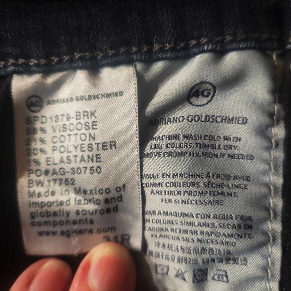 AG Women's Farrah High Rise Skinny Dark Wash Blue Jean - Size 31R - Picture 4 of 11